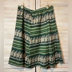 Vintage Japanese Peruvian style pleated Llama skirt (XS/S)